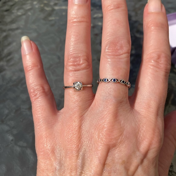 18kt White Gold Diamond tensor Ring 5.5 size - Picture 8 of 14